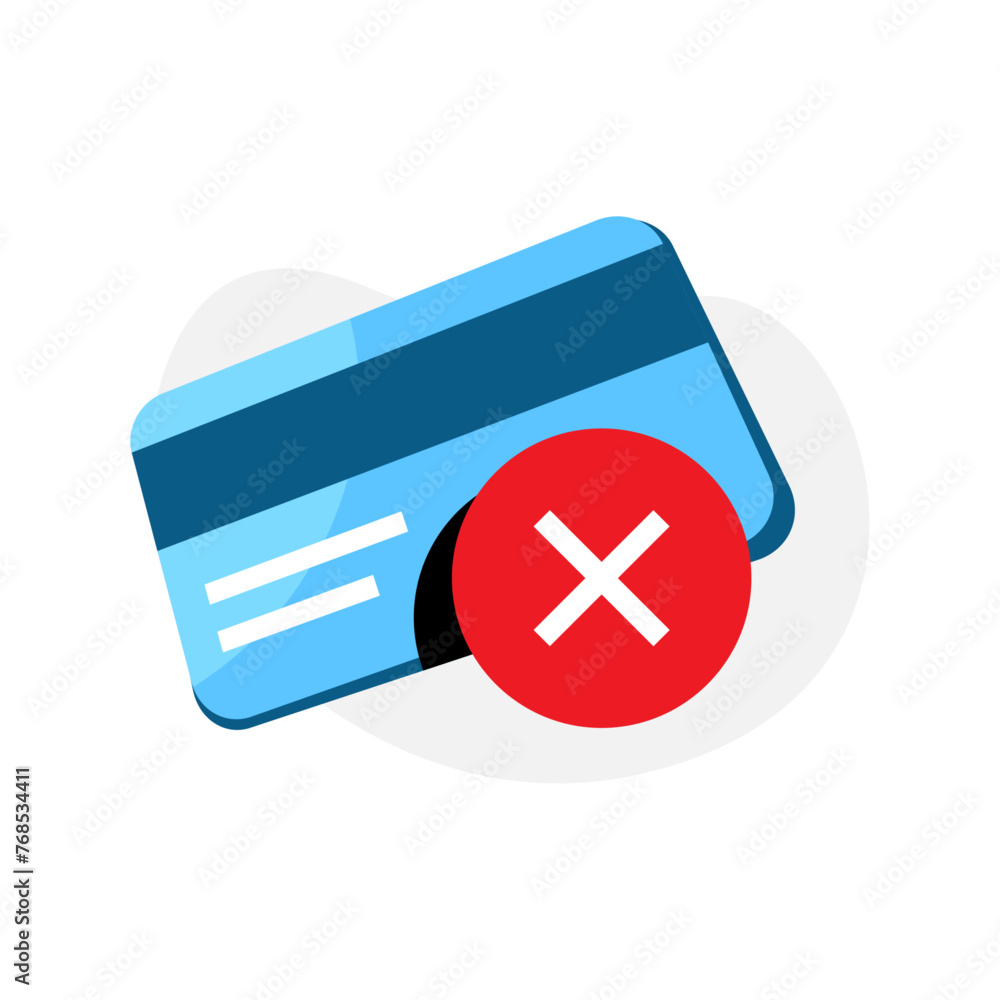 Poster cancel payment concept illustration flat design vector. simple modern graphic element for ui, infogr