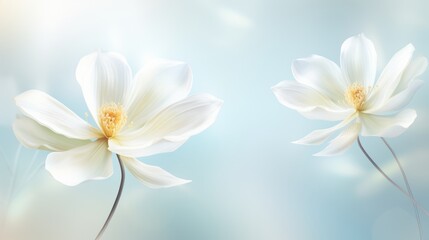 Ethereal magnolia petals in dual light exposure, ideal for greeting card design with space for text