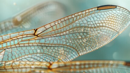 Detailed Close-Up of a Dragonflys Wings