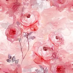 Pastel pink floral paper, blush rose watercolor, abstract wedding pink background. Seamless Pattern, Fabric Pattern, Tumbler Wrap, Mug Wrap
