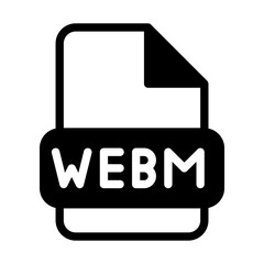 Webm file format video icons. web files label icon. Vector illustration.