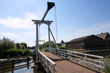 Bridges over the ring canal of the zuidplaspolder In the village of Nieuwerkerk aan den IJssel