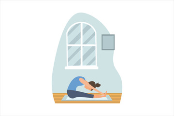 Yoga Exercise Flat Design Illustration