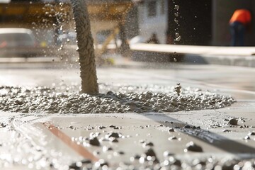 pouring concrete for a basketball court