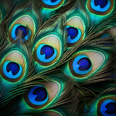 Majestic Showcase of Vibrant Peacock feathers - Exquisite, Colorful, and Magnificently Detailed