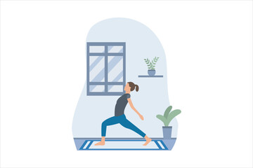 Yoga Exercise Flat Design Illustration