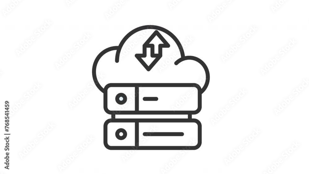 Poster animated big data with cloud and arrow. suitable for progress tracking on websites, apps, social med