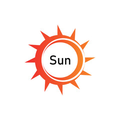 modern abstract sun logo template  design 