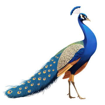 illustration of a Indian peacock isolated on transparent background