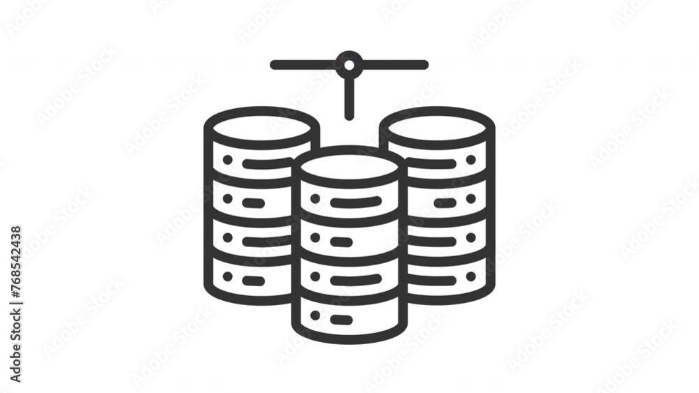 Poster animated big data with cloud and arrow. suitable for progress tracking on websites, apps, social med
