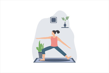 Yoga Exercise Flat Design Illustration