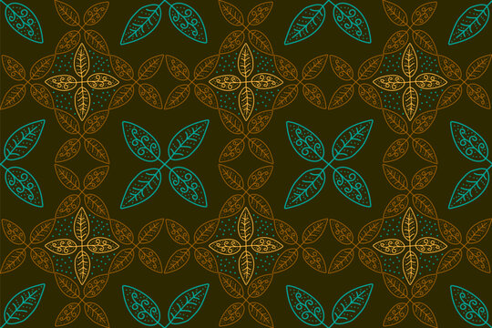 Batik Kawung is a batik motif whose shape is in the form of a circle similar to a kawung fruit which is neatly arranged geometrically. Seamless pattern background vector.