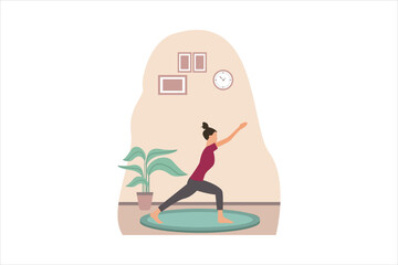 Yoga Exercise Flat Design Illustration