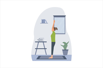 Yoga Exercise Flat Design Illustration