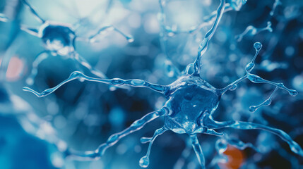 Nerve cells Microscope world biotechnology natural universe observed at the microscopic or...
