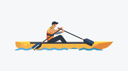 Simple Rowing icon flat vector isolated on white background