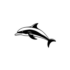 Fototapeta premium Simple dolphin isolated black icon
