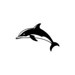 Simple dolphin isolated black icon