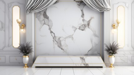 Luxurious white gold beige marble floor design on abstract stone wall pattern wallpaper
