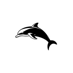 Fototapeta premium Simple dolphin isolated black icon