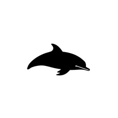 Fototapeta premium Simple dolphin isolated black icon