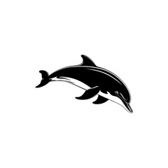 Simple dolphin isolated black icon