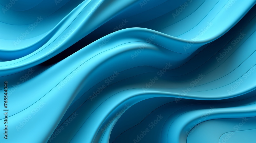 Poster dynamic blue metallic contoured lines in abstract design with topographical 3d effect
