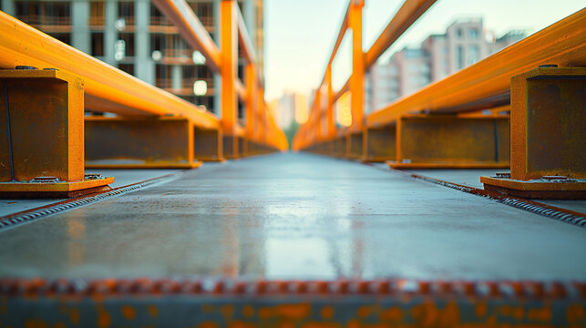 Path of Unfinished construction site foundation of a building or civil structure