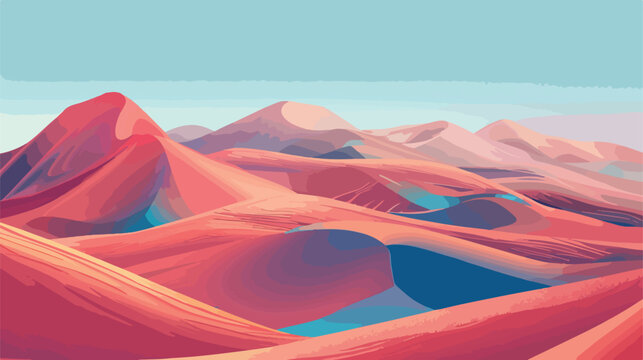 Surreal desert landscape background wallpaper. Digital
