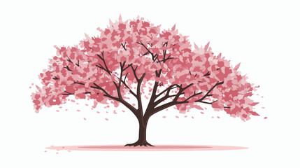 Tree vector sakura art illustration flat vector isolated