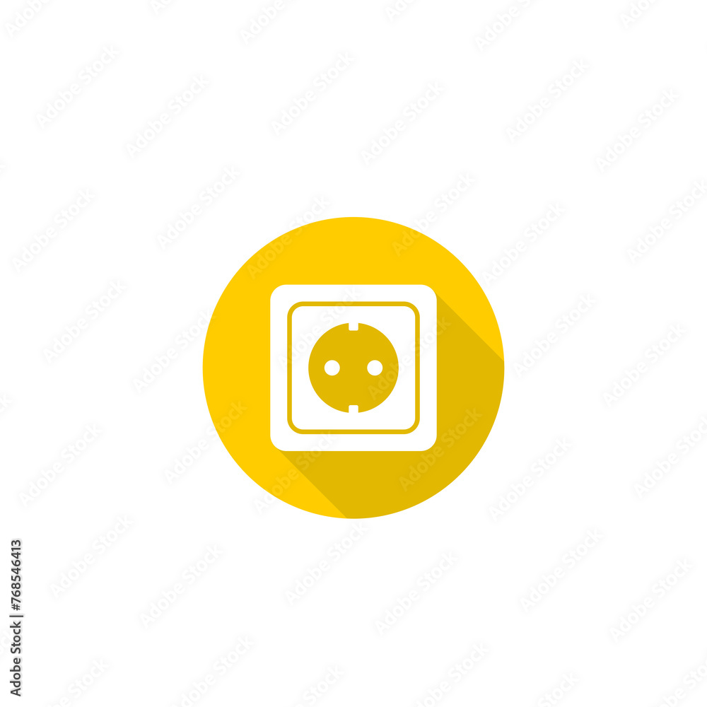 Poster power socket icon isolated on transparent background