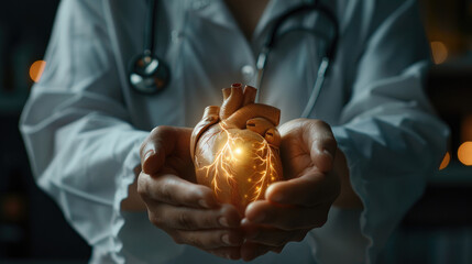 Doctor with Virtual Heart in Hands