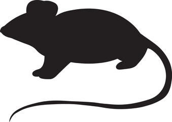 rat silhouette isolated illustration, mouse shape vector 