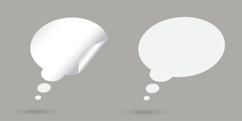 Vector paper bubble speech mockup on transparent background. Easy editable.