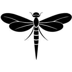 Simple dragonfly flat black icon