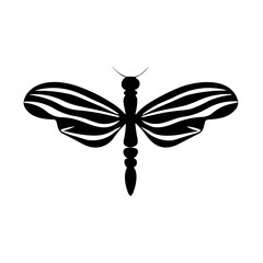 Simple dragonfly flat black icon