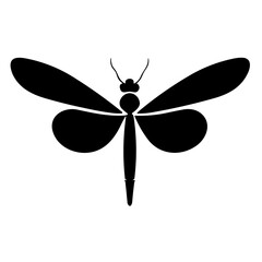 Simple dragonfly flat black icon