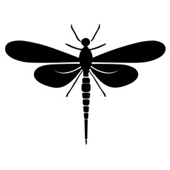 Simple dragonfly flat black icon