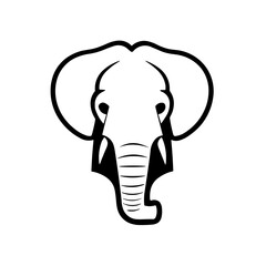 Simple elephant isolated black icon