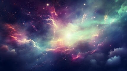 Vibrant nebula in cosmic space, astronomy universe supernova background, ideal for wallpaper - obrazy, fototapety, plakaty