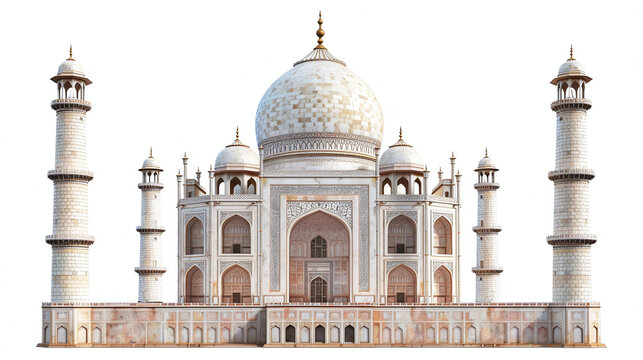 Beautiful miniature replica of the Taj Mahal isolated on white
