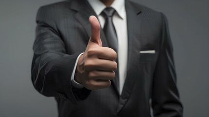 businessman showing thumb up
