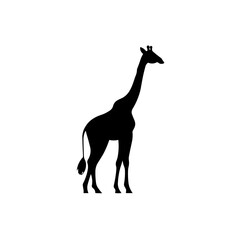 Simple giraffe  isolated black icon