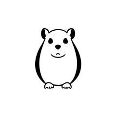 Simple hamster isolated black icon