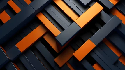 Poster Digital orange and black stacked geometric abstract graphics poster web page PPT background © JINYIN