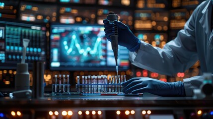 Precision Research: Scientist's Meticulous Hands in Modern Laboratory, Biomedical Concept