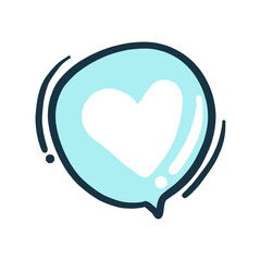 Vector thought cloud with heart declaration of love vector illustration