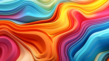 Obraz premium Digital rainbow flowing geometric abstract graphic poster web page PPT background