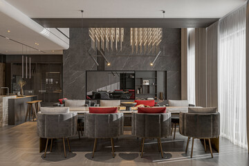elegant contemporary dining room interior