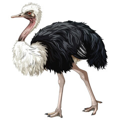 Ostrich Clipart isolated on white background